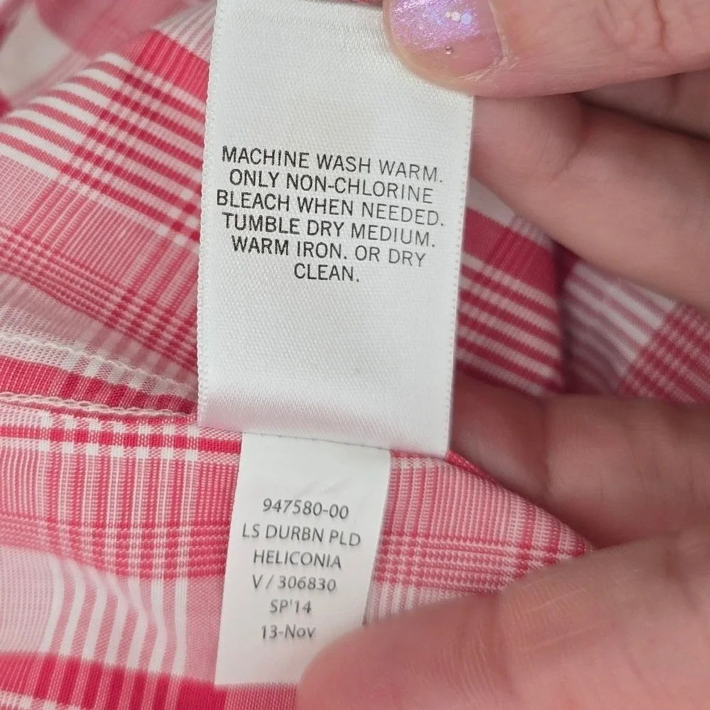 Banana Republic Button Down Mens M Red Durban Plaid Soft Wash Tailored‎ Slim Fit